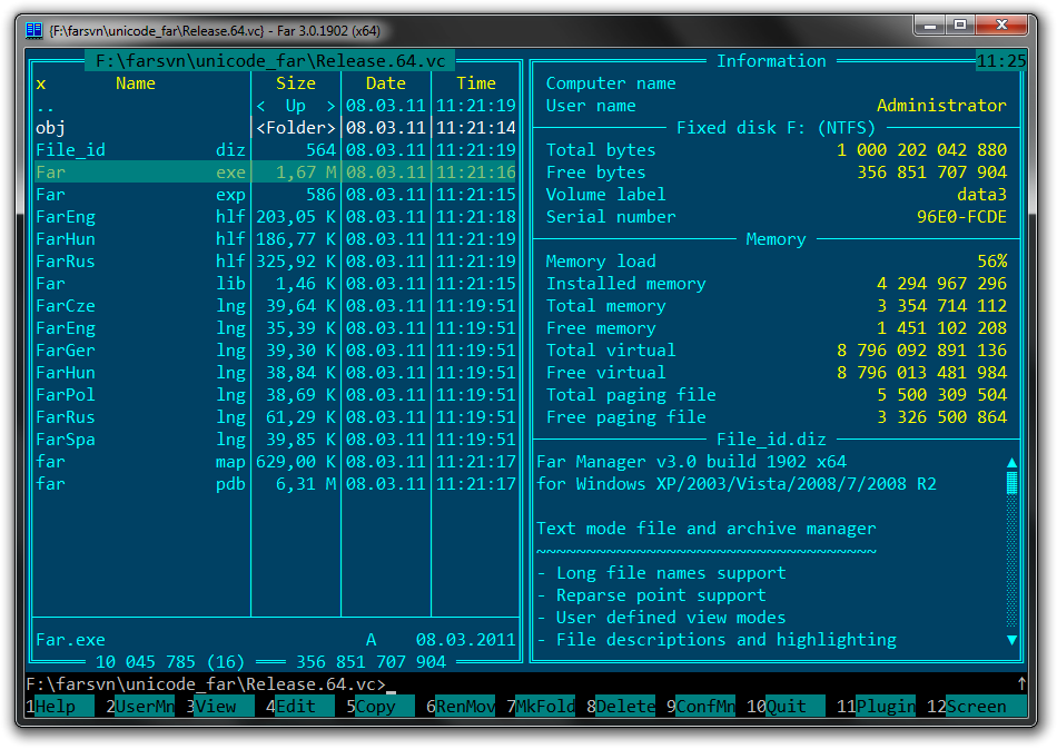 Far Manager on Windows